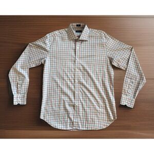 Peter Millar Collection Summer Soft Twill Plaid Button-Down Shirt Large Cotton